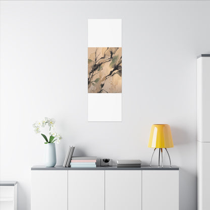 Japandi Shadow Play in Golden Hour | Watercolor Canvas Art