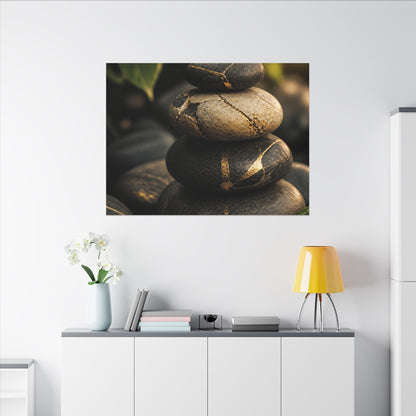 Summer River Stones Broken Beauty Canvas Art | Healing Decor