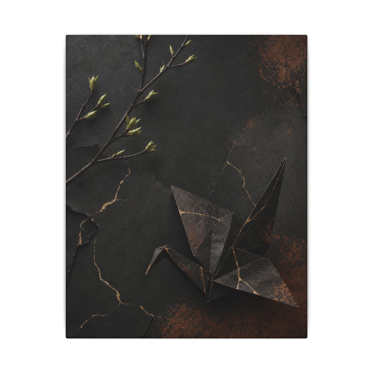 Paper Fold Canvas Art | Spring Kintsugi Broken Beauty Art
