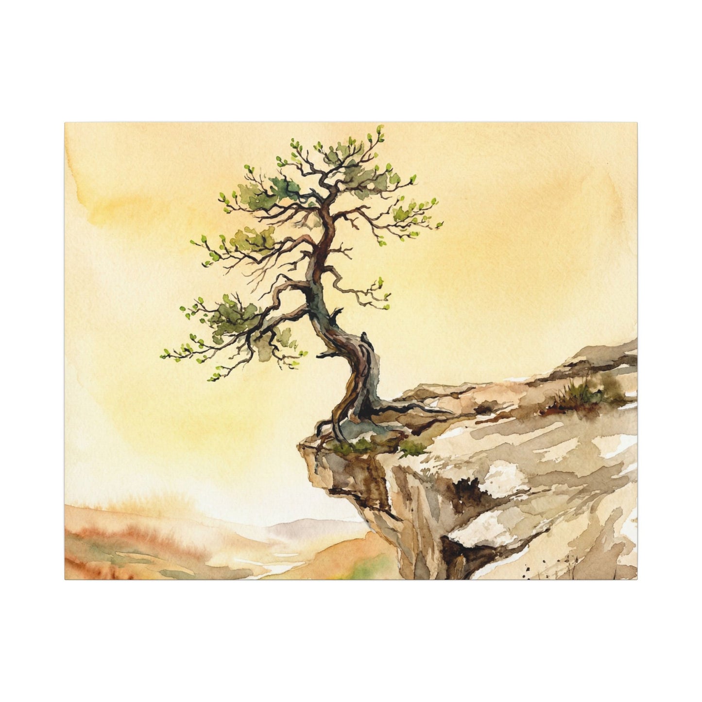 Golden Hour Pine Tree Canvas Art - Japandi Fukinsei