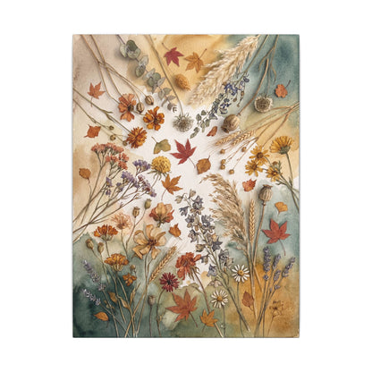Dried Flowers Canvas Art | Autumn Japandi Watercolor Art