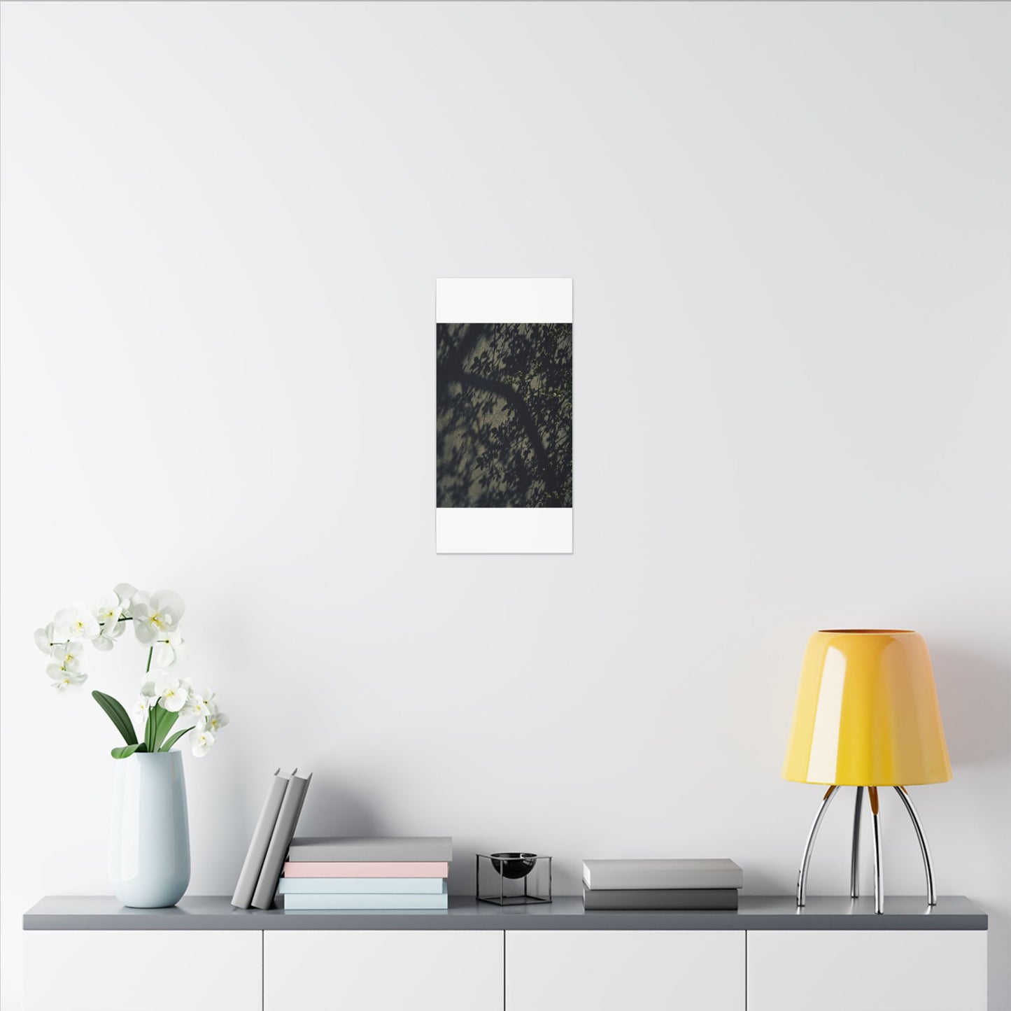 Atmospheric Shadow Play Canvas Art - Moody Minimal Dark Japandi