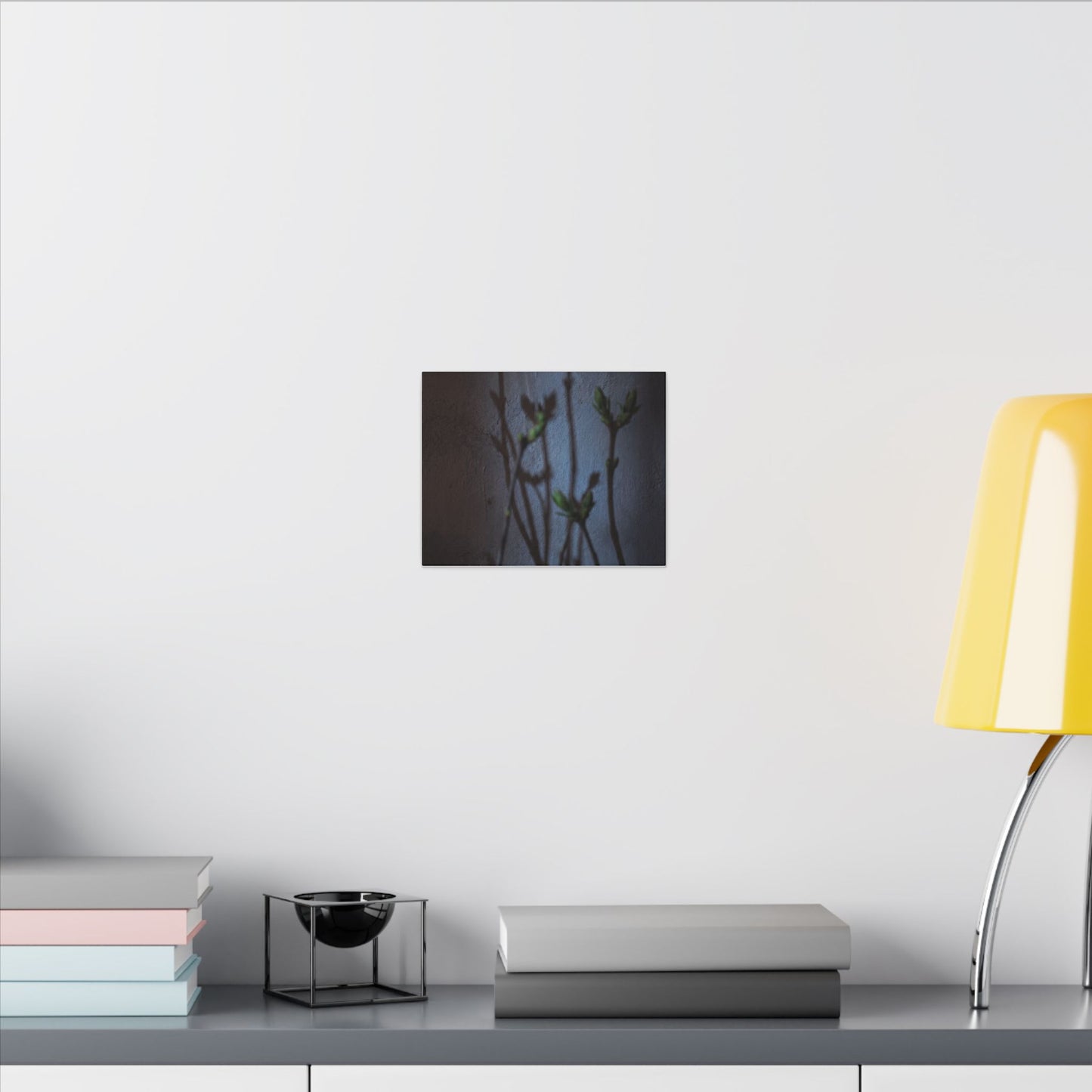 Shadow Play Spring Canvas Art | Dark Japandi Sophisticated Design