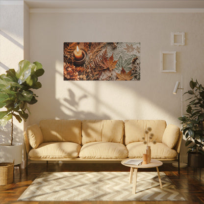 Candlelight Dried Flowers Canvas Art - Japandi Seijaku