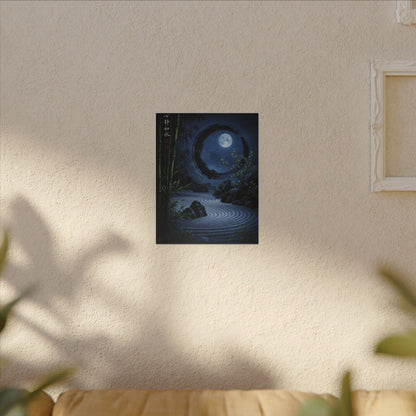 Serene Rock Garden Canvas Art - Enso Zen