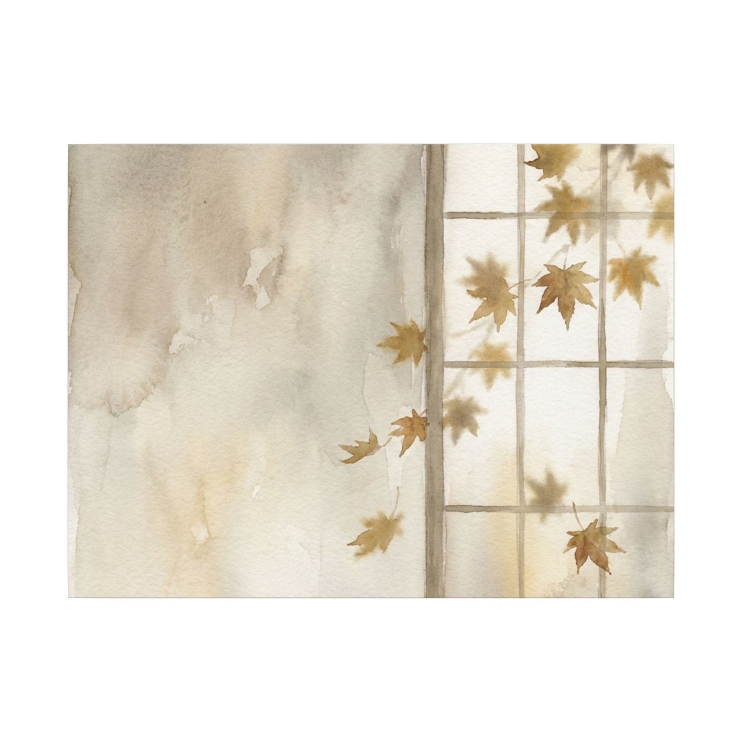 Warm Shoji Screen Canvas Art - Watercolor Japandi