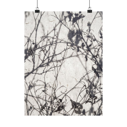Shadow Play Wall Art Print | Winter Japandi Japanese Pattern Art