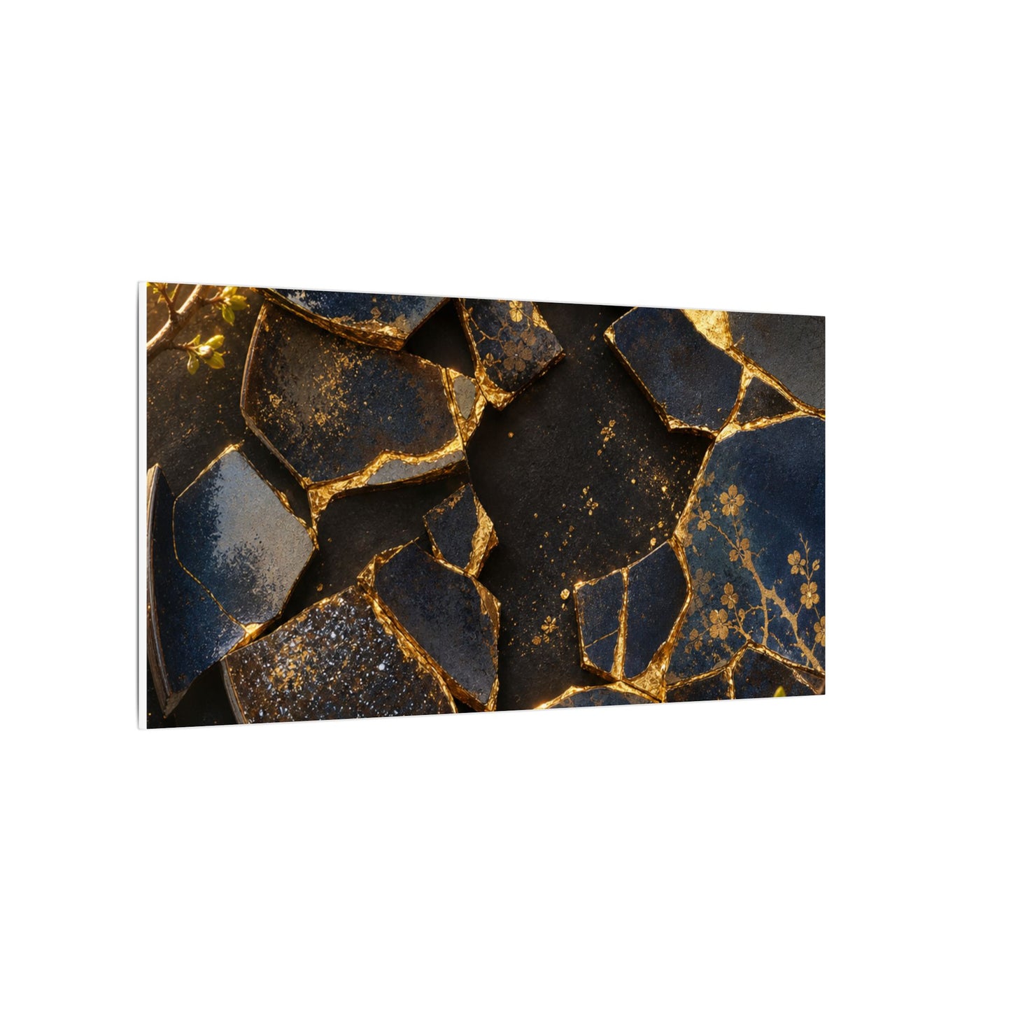Golden Hour Broken Pottery Canvas Art - Kintsugi Ma