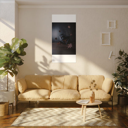 Dark Japandi Paper Fold in Dawn | Shadow Zen Canvas Art