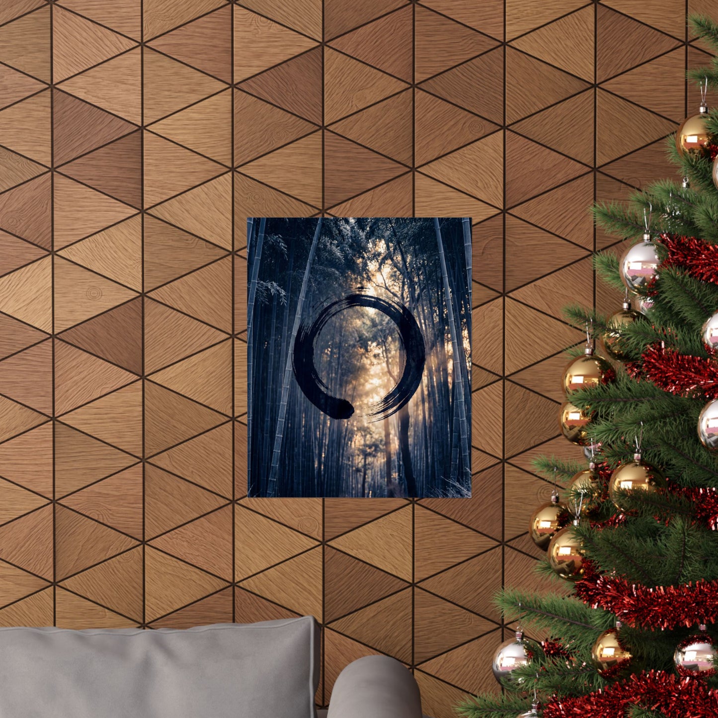 Golden Hour Bamboo Grove Wall Art Print - Zen Shibui