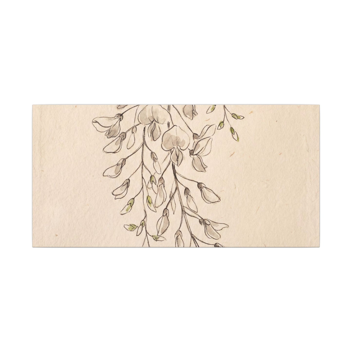 Japandi Wisteria in Golden Hour | Minimal Line Canvas Art