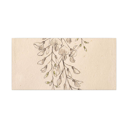 Japandi Wisteria in Golden Hour | Minimal Line Canvas Art