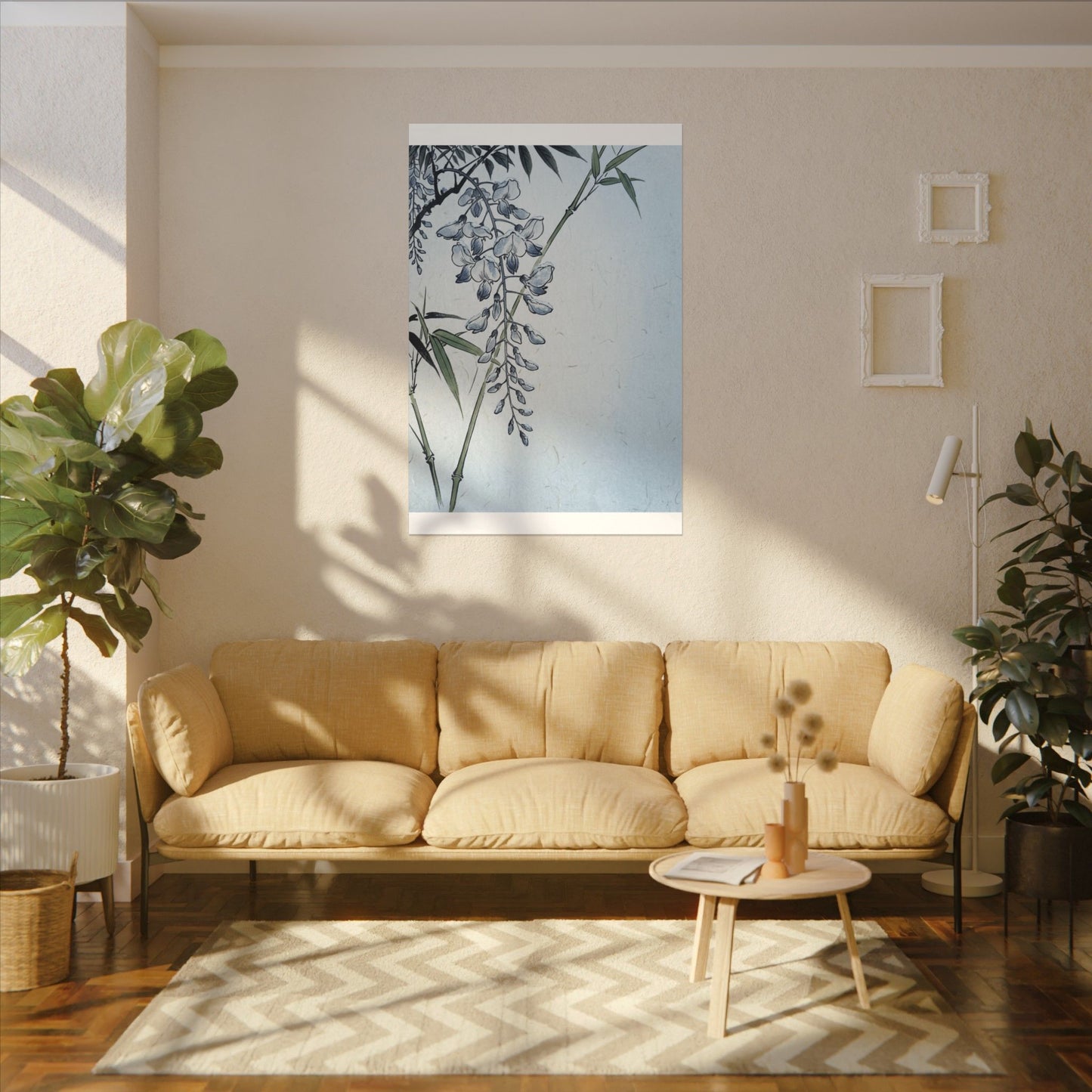 Zen Wisteria in Moonlight | Ukiyo E Inspired Canvas Art
