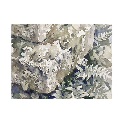 Stone Lantern Watercolor Canvas Art | Elegant Japandi Art Art Print