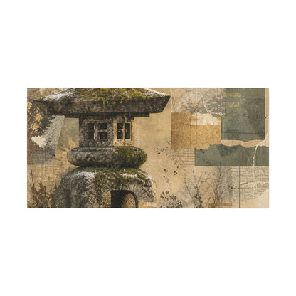 Elegant Stone Lantern Canvas Art - Texture Japandi