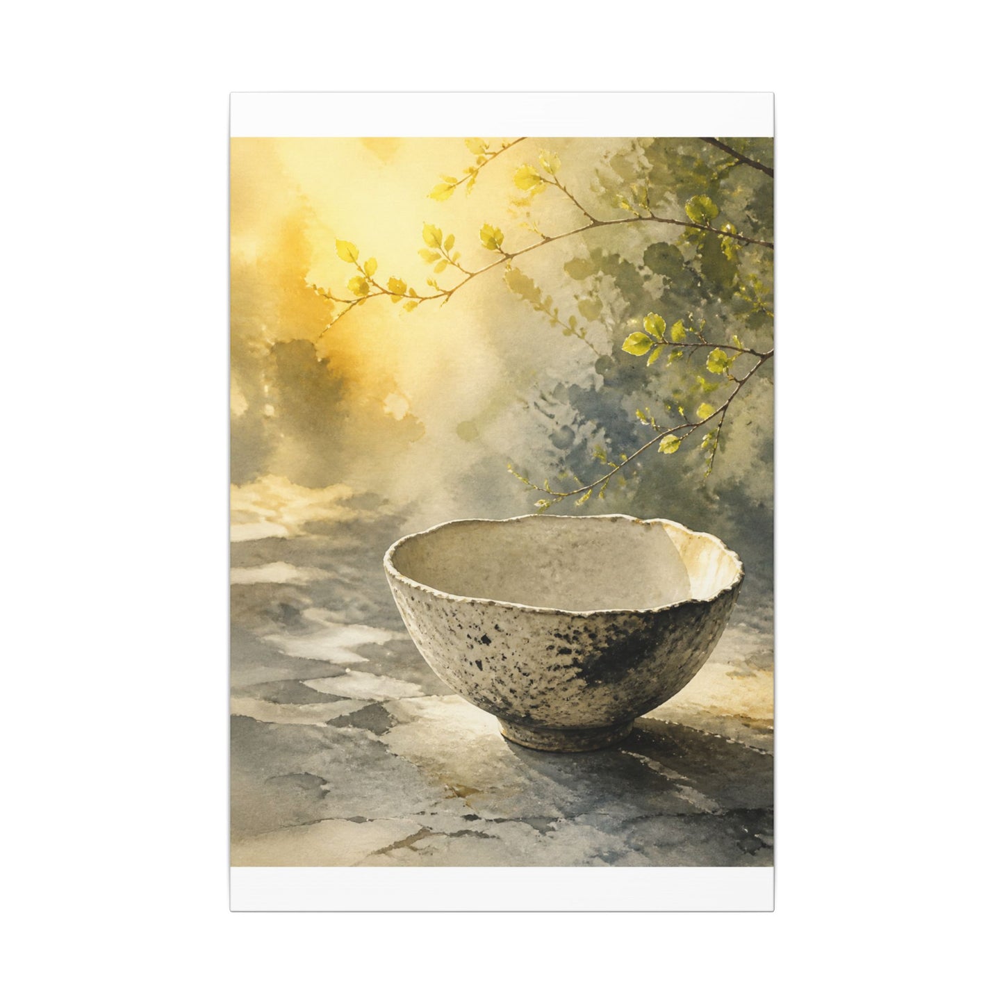 Cozy Ceramic Bowl Canvas Art - Watercolor Japandi