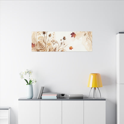 Dried Flowers Canvas Art | Autumn Japandi Watercolor Art
