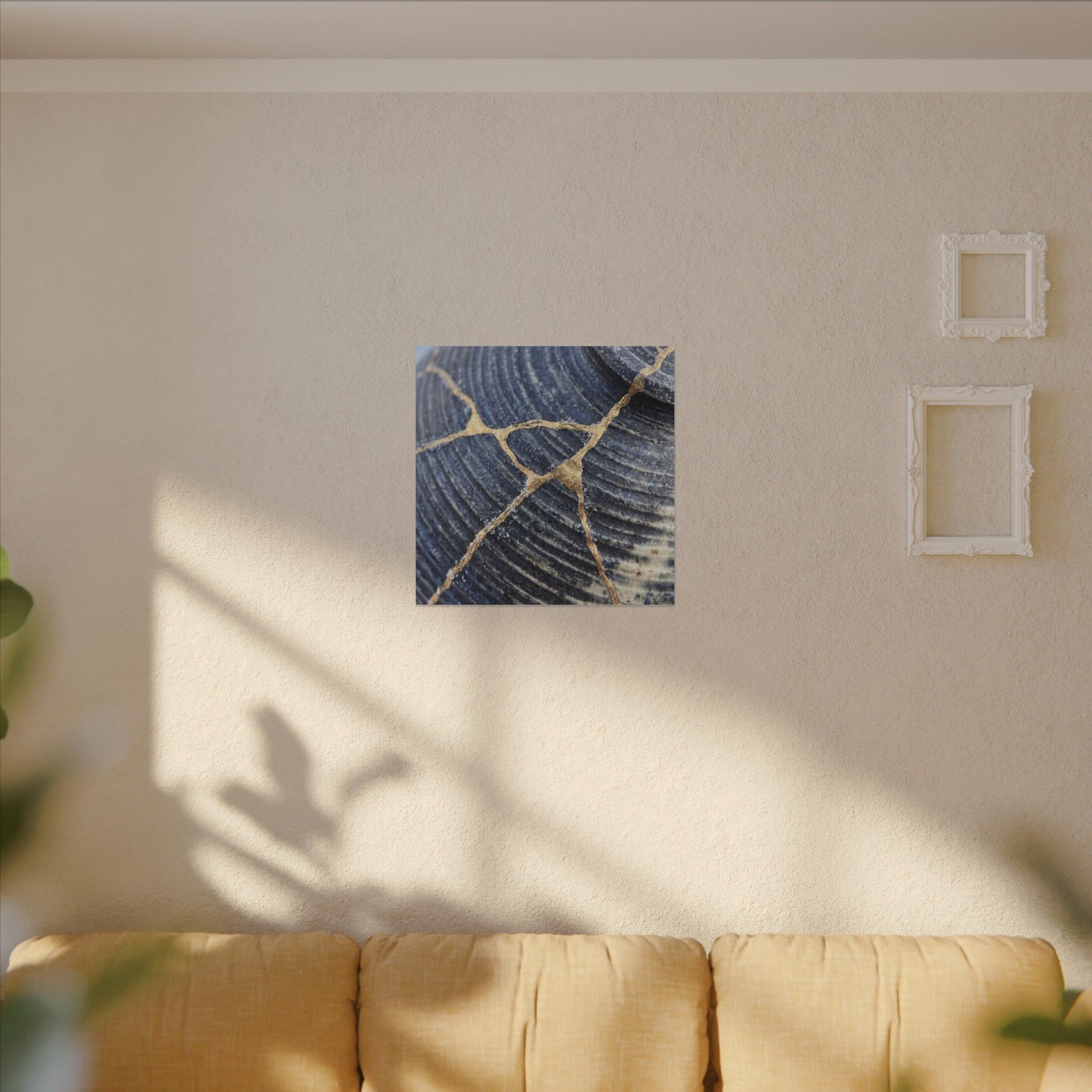 Shibui Water Ripple Canvas Art - Kintsugi Gold Repair