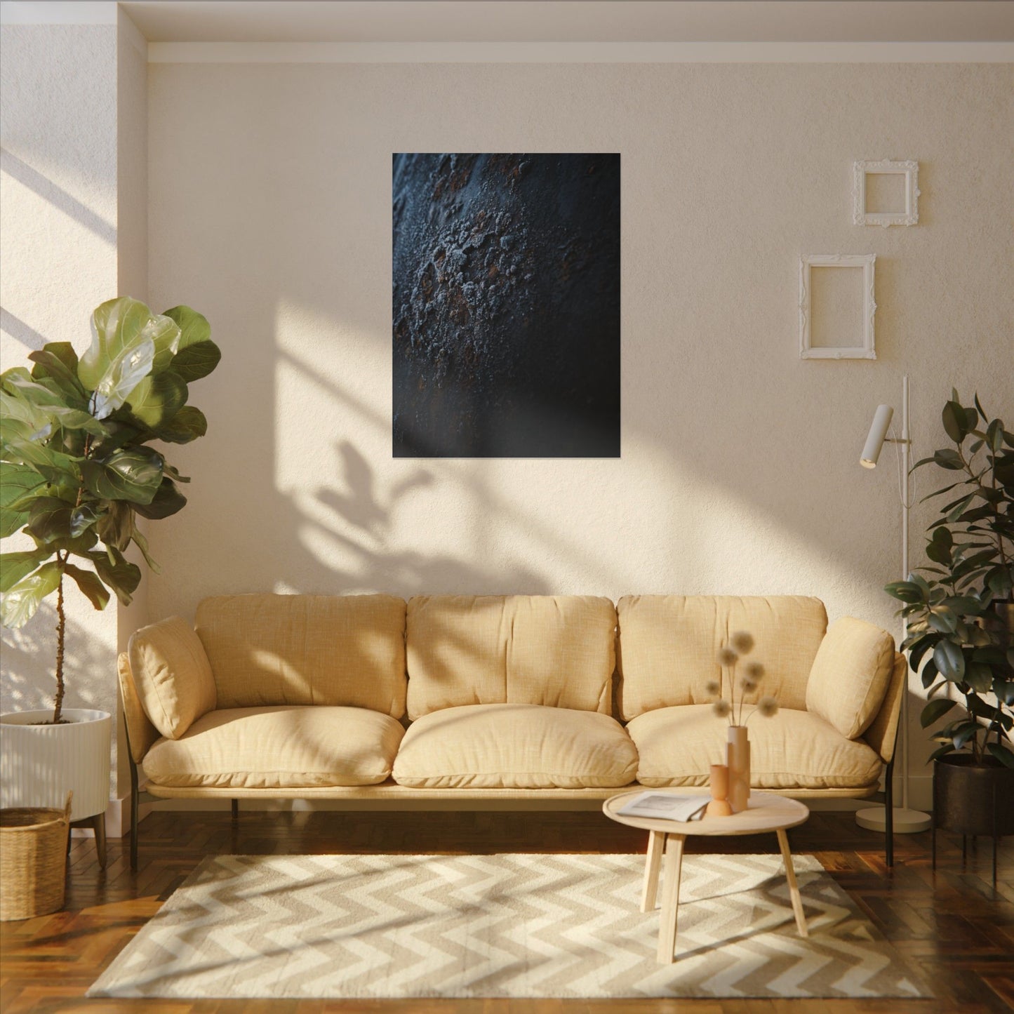 Rust Patina Canvas Art | Winter Dark Japandi Shadow Zen Art