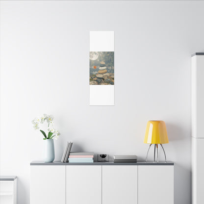 Warm River Stones Canvas Art - Japanese Pattern Japandi