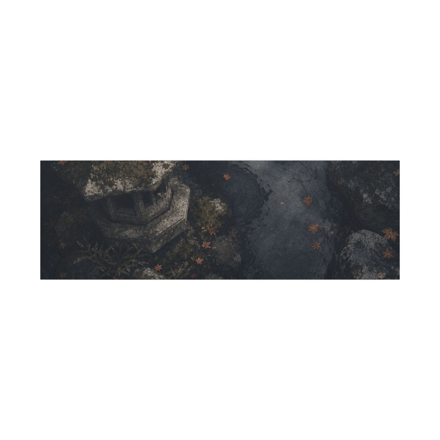 Stone Lantern Canvas Art | Autumn Japandi Texture Art