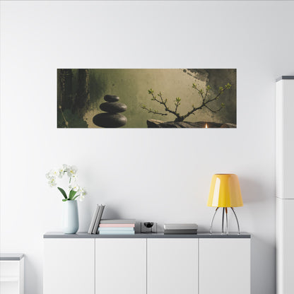 River Stones Spring Canvas Art | Zen Contemplative Design