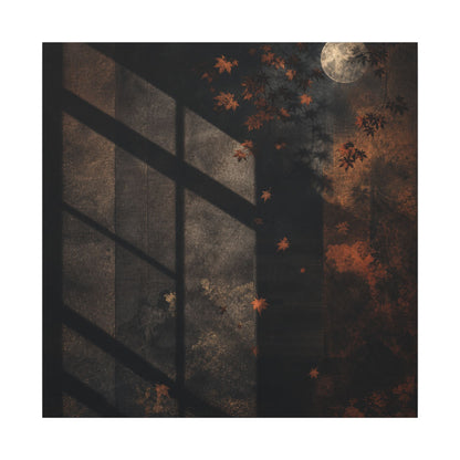 Sophisticated Shadow Play Canvas Art - Dark Texture Dark Japandi