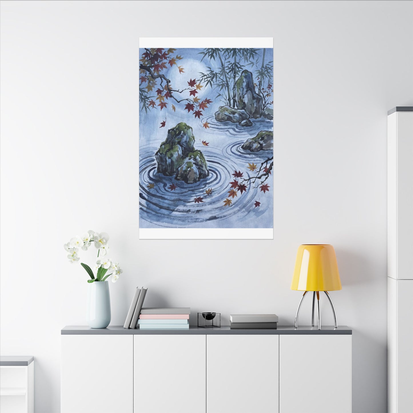 Rock Garden Autumn Canvas Art | Zen Tranquil Design