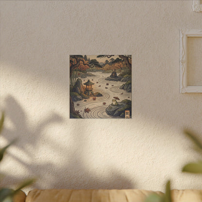 Rock Garden Autumn Canvas Art | Zen Serene Design