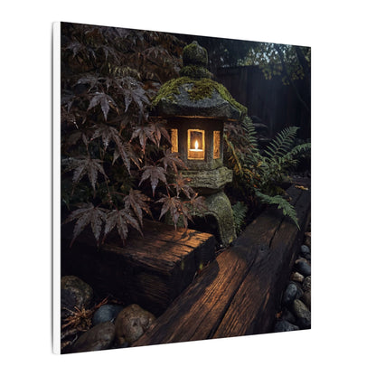 Moody Moonlit Garden Canvas Art - Shadow Zen Dark Japandi