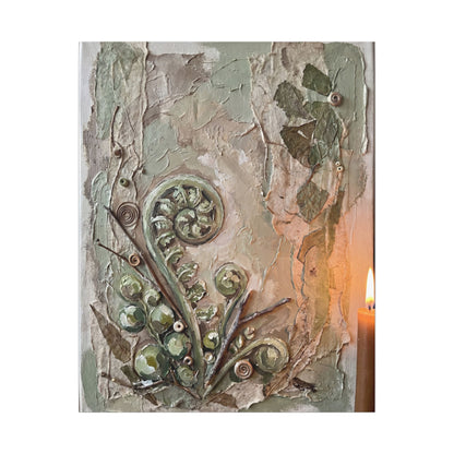 Datsuzoku Fern Unfurling Canvas Art - Japandi Texture