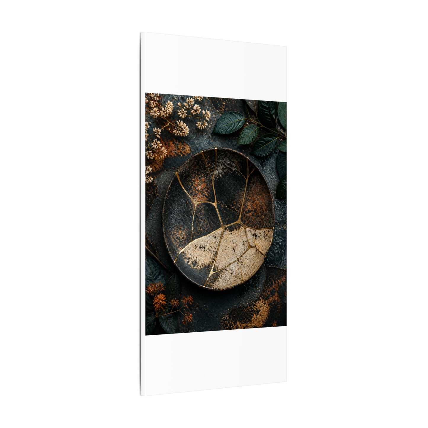 Kintsugi Rust Patina in Dawn | Gold Repair Canvas Art