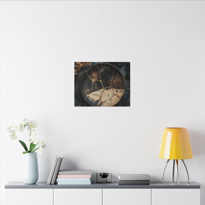 Kintsugi Rust Patina in Dawn | Gold Repair Canvas Art