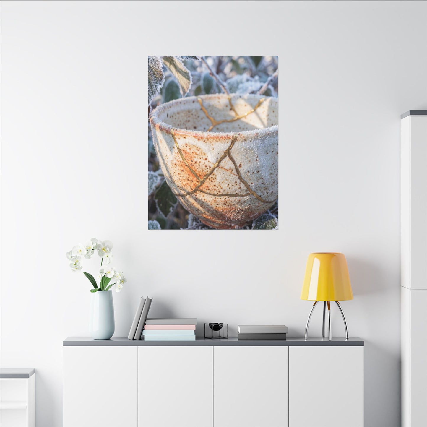 Resilient Ceramic Bowl Canvas Art - Gold Vein Kintsugi