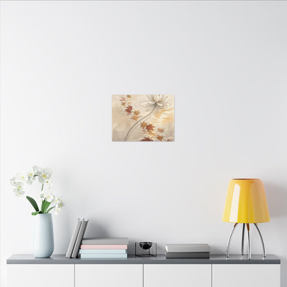 Lotus Flower Canvas Art | Autumn Japandi Minimal Line Art