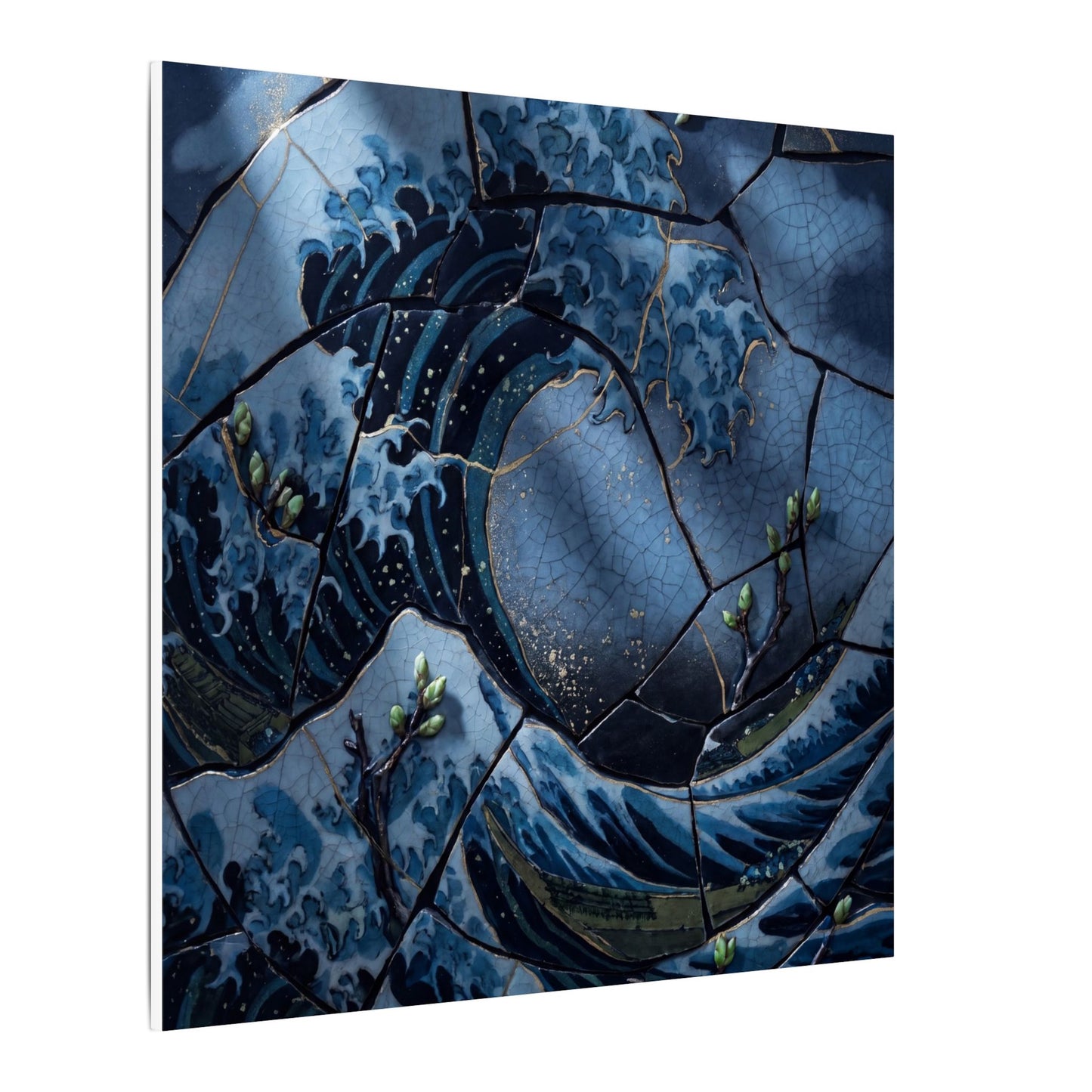Ocean Wave Spring Canvas Art | Kintsugi Artful Design