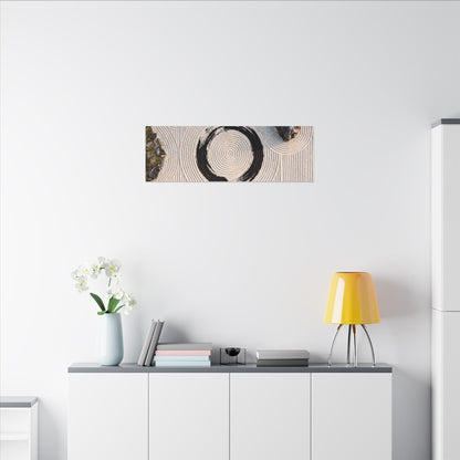 Rock Garden Canvas Art | Winter Zen Enso Art