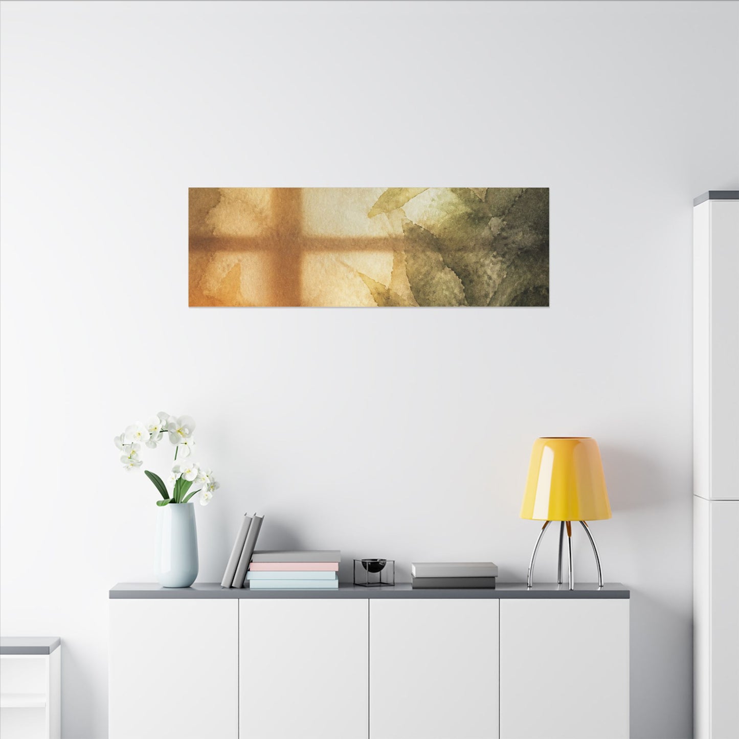 Cozy Shoji Screen Canvas Art - Watercolor Japandi