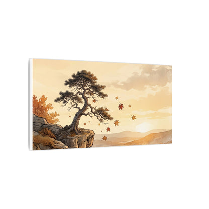 Pine Tree Autumn Canvas Art | Japandi Warm Design