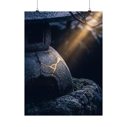 Moonlit Garden Winter Wall Art Print | Kintsugi Artful Design