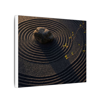 Rock Garden Shadow Zen Canvas Art | Bold Dark Japandi Art
