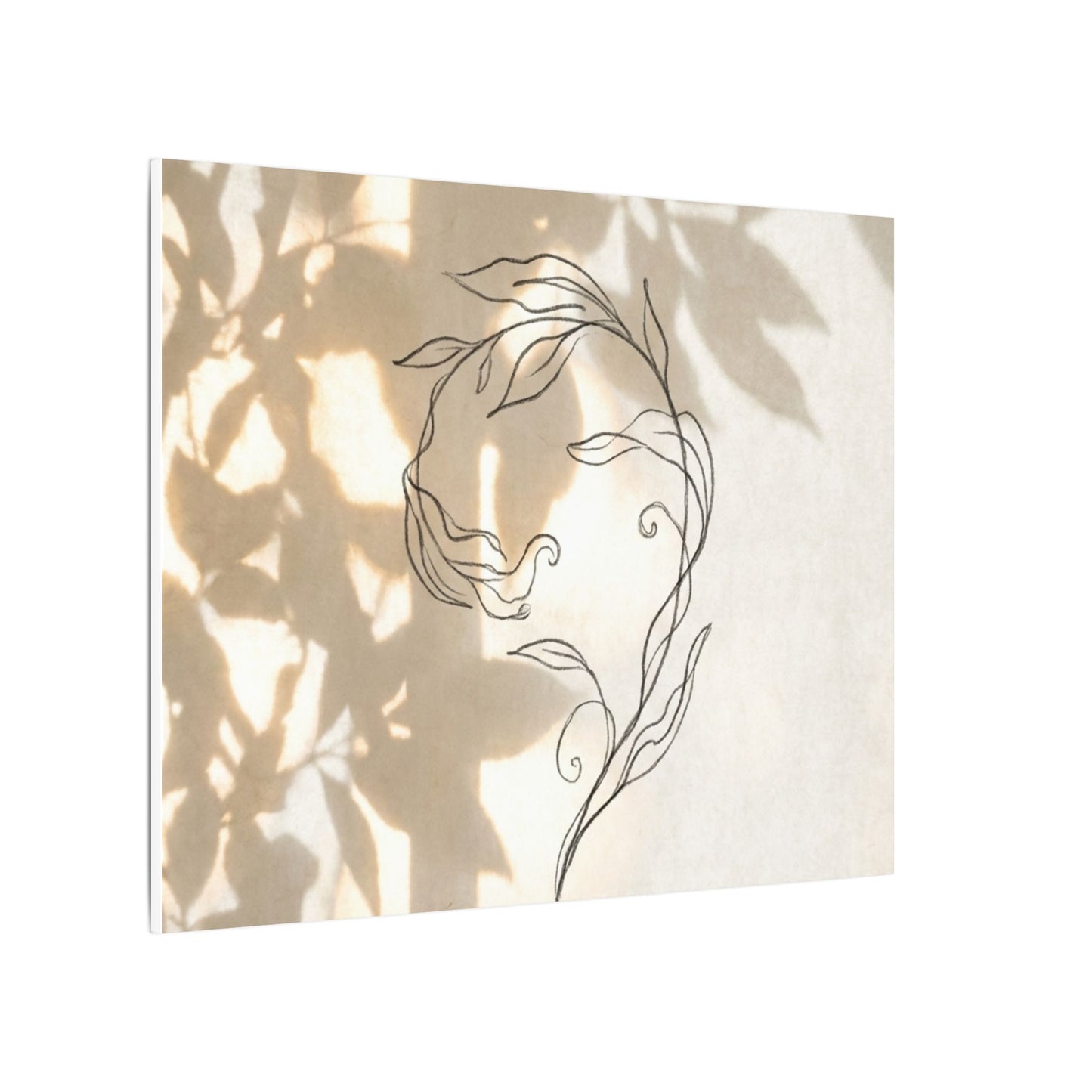 Warm Shoji Screen Canvas Art - Minimal Line Japandi