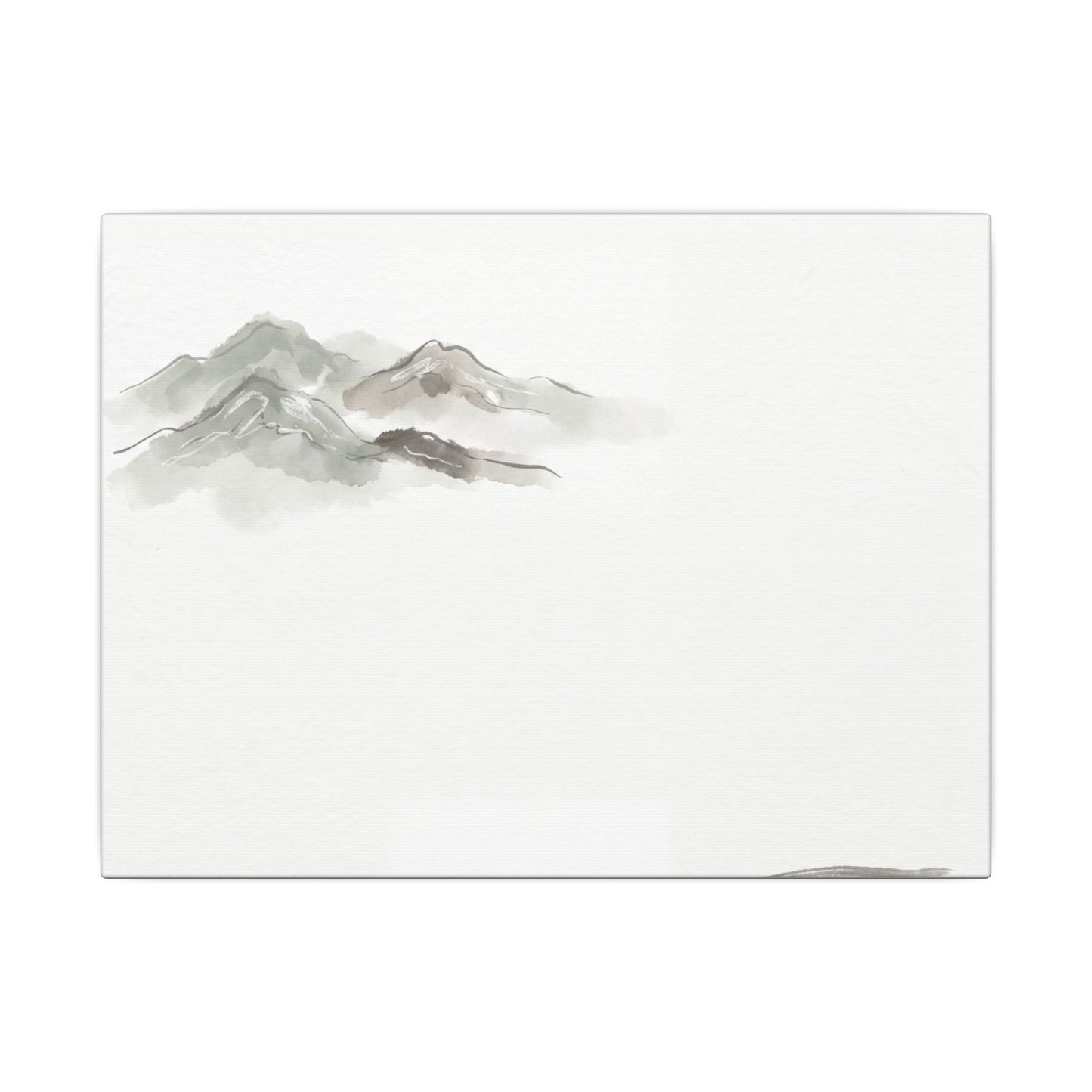 Winter Mountain Mist Minimal Line Canvas Art | Elegant Decor
