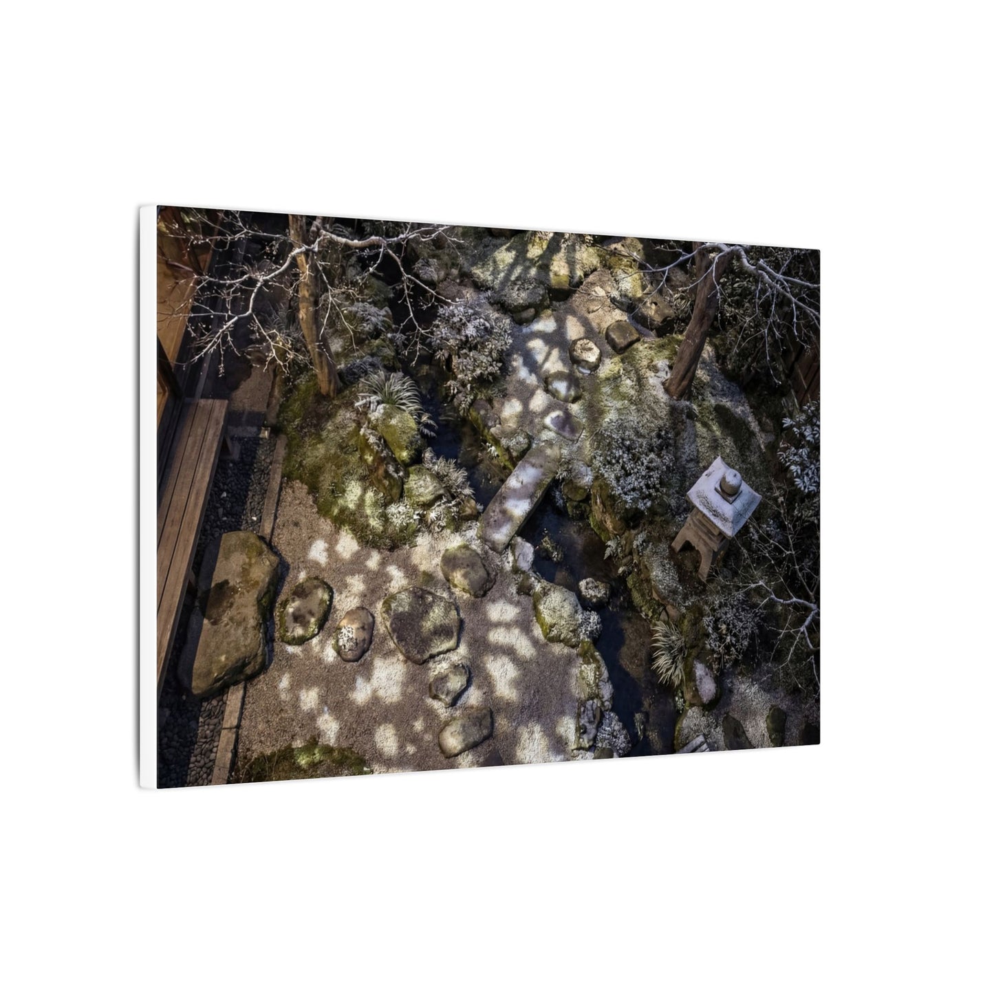 Moonlit Garden Japanese Pattern Canvas Art | Elegant Japandi Art