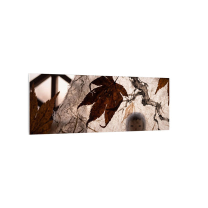 Shoji Screen Autumn Canvas Art | Dark Japandi Atmospheric Design