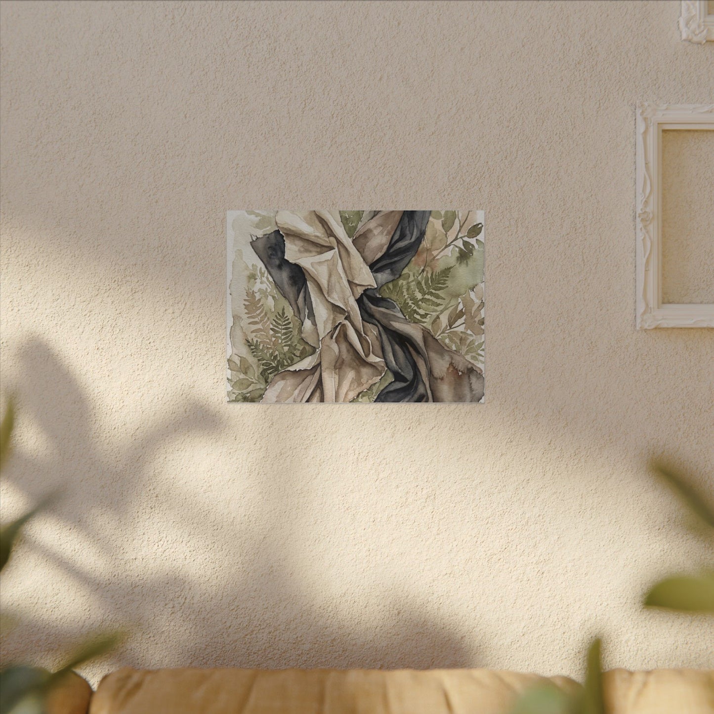 Silk Drape Summer Canvas Art | Japandi Cozy Design
