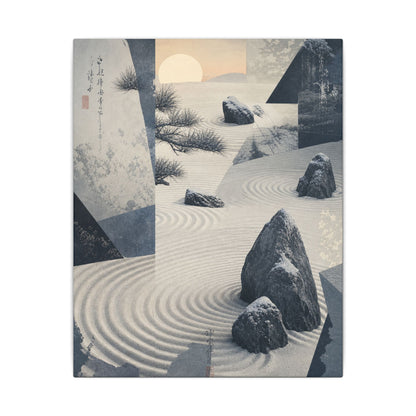 Seijaku Rock Garden Canvas Art - Zen Ukiyo E Inspired
