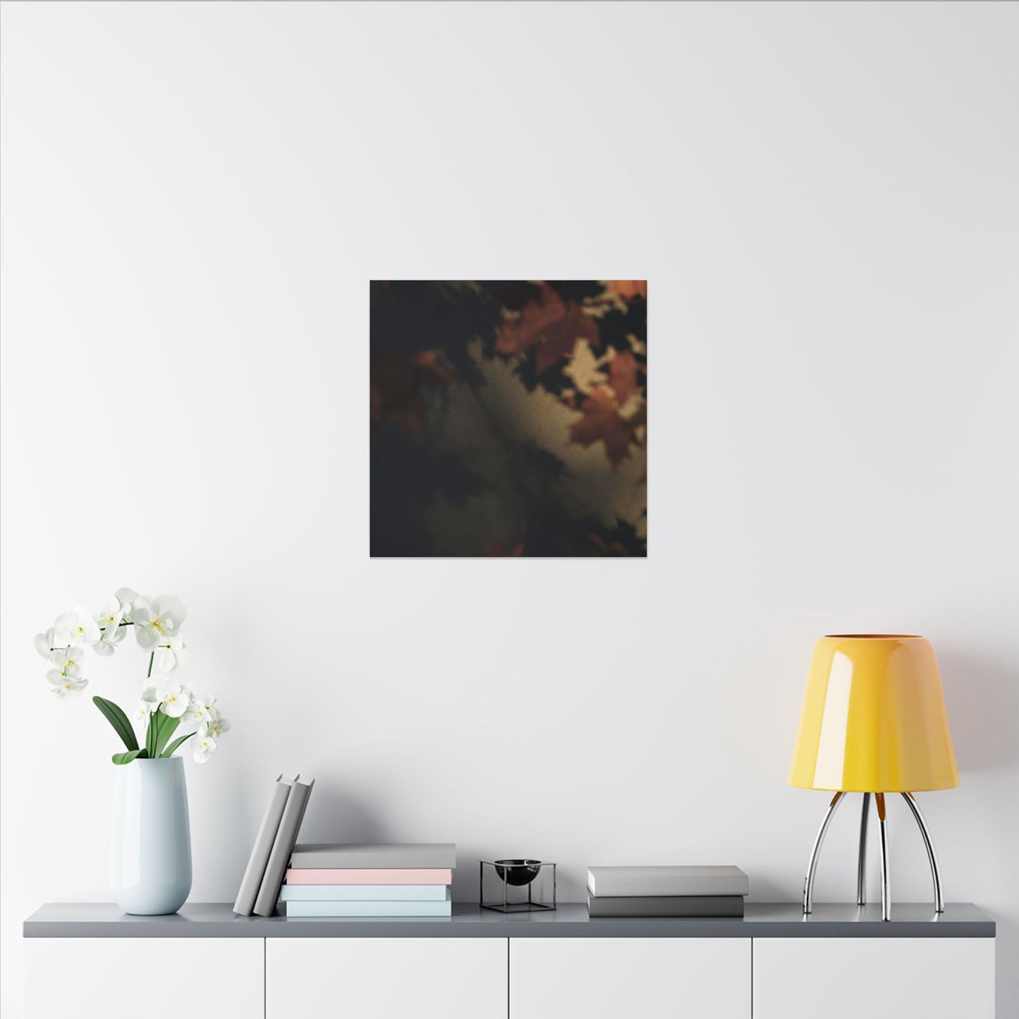 Shadow Play Canvas Art | Autumn Dark Japandi Moody Minimal Art