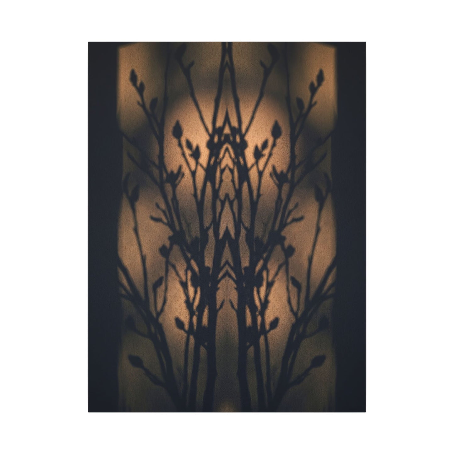 Dark Japandi Shadow Play in Golden Hour | Shadow Zen Canvas Art