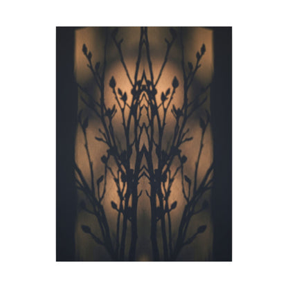 Dark Japandi Shadow Play in Golden Hour | Shadow Zen Canvas Art